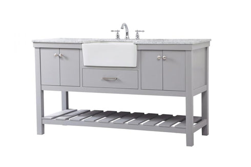 Elegant Lighting Clement 60 Inch Single Bathroom Vanity in Black Model: VF60160BK