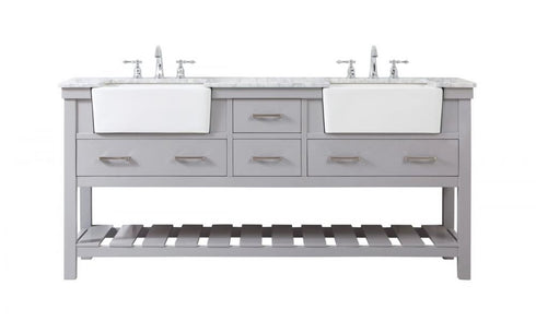 Elegant Lighting Clement 72 Inch Double Bathroom Vanity in Black Model: VF60172DBK