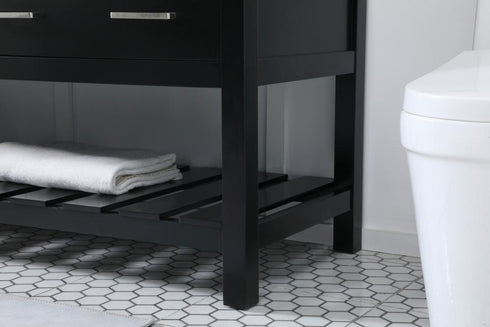 Elegant Lighting Clement 72 Inch Double Bathroom Vanity in Black Model: VF60172DBK
