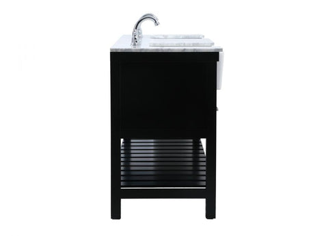 Elegant Lighting Clement 72 Inch Double Bathroom Vanity in Black Model: VF60172DBK
