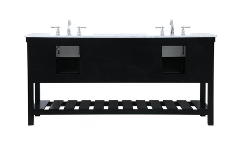 Elegant Lighting Clement 72 Inch Double Bathroom Vanity in Black Model: VF60172DBK