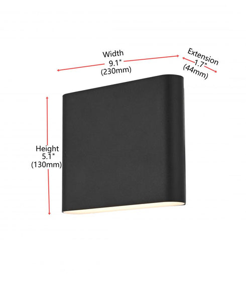 Elegant Lighting Clyde 9 inch Outdoor Wall Sconce in Black Model: OD507W9BK