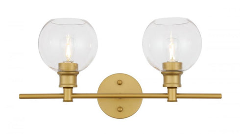 Elegant Lighting Collier 2 light in Black and Clear glass Wall sconce Model: LD2314BK