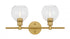 Elegant Lighting Collier 2 light in Black and Clear glass Wall sconce Model: LD2314BK