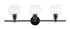 Elegant Lighting Collier 3 light in Black and Clear glass Wall sconce Model: LD2318BK