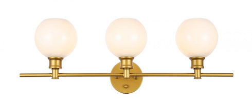 Elegant Lighting Collier 3 light in Black and Frosted white glass Wall sconce Model: LD2319BK