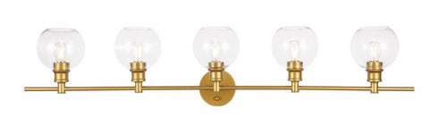 Elegant Lighting Collier 5 light in Black and Clear glass Wall sconce Model: LD2326BK