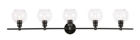Elegant Lighting Collier 5 light in Black and Clear glass Wall sconce Model: LD2326BK