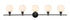 Elegant Lighting Collier 5 light in Black and Frosted white glass Wall sconce Model: LD2327BK