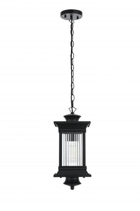 Elegant Lighting Collins 7 inch Outdoor Pendant in Black Model: OD316H18BK