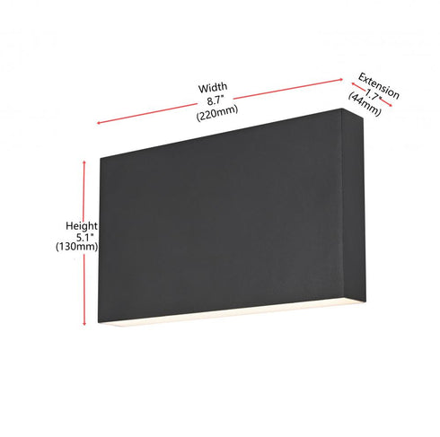 Elegant Lighting Colter 8.5 inch Outdoor Wall Sconce in Black Model: OD508W8BK