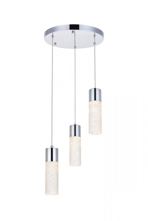 Elegant Lighting Constellation 3 light in Chrome LED Pendant Model: 5200D12C