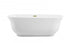 Elegant Lighting Coralie 67 inch Soaking Bathtub in Glossy White with Brushed Gold Trim Model: BT10267GW-BGD