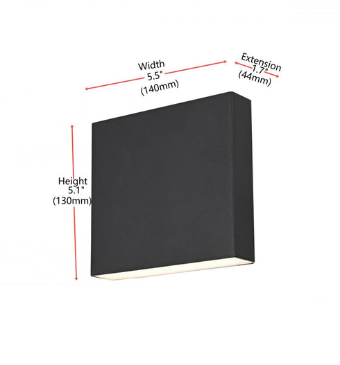 Elegant Lighting Creed 5.5 inch Outdoor Wall Sconce in Black Model: OD510W5BK