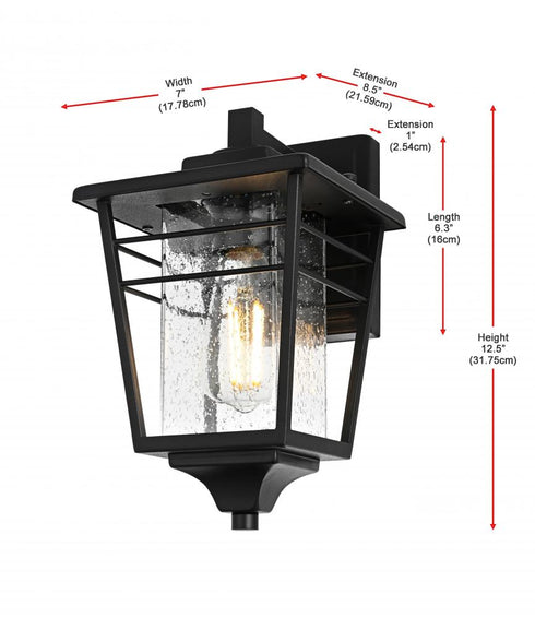 Elegant Lighting Croskey 7 inch Outdoor Pendant in Black Model: OD347W13BK