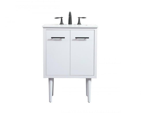 Elegant Lighting Cyrus 24 Inch Single Bathroom Vanity in Natural Oak with Backsplash Model: VF48024NT-BS