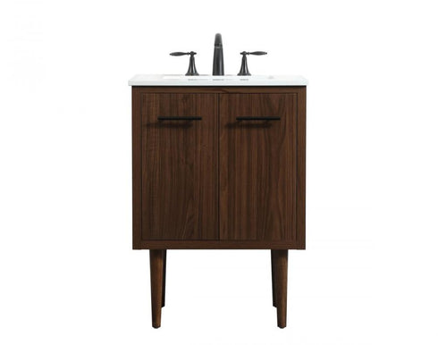 Elegant Lighting Cyrus 24 Inch Single Bathroom Vanity in Natural Oak with Backsplash Model: VF48024NT-BS