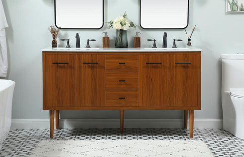 Elegant Lighting Cyrus 60 Inch Single Bathroom Vanity in Teak Model: VF48060DMTK