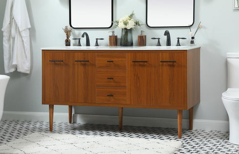 Elegant Lighting Cyrus 60 Inch Single Bathroom Vanity in Teak Model: VF48060DMTK