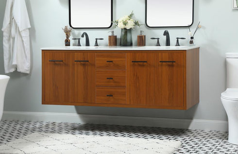 Elegant Lighting Cyrus 60 Inch Single Bathroom Vanity in Teak Model: VF48060DMTK