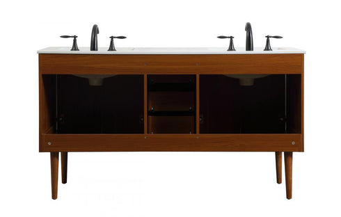 Elegant Lighting Cyrus 60 Inch Single Bathroom Vanity in Teak Model: VF48060DMTK