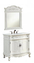 Elegant Lighting Danville 36 Inch Single Bathroom Vanity in Antique White with Ivory White Engineered Marble Model: VF10636AW-VW