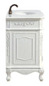 Elegant Lighting Danville 36 Inch Single Bathroom Vanity in Antique White with Ivory White Engineered Marble Model: VF10636AW-VW