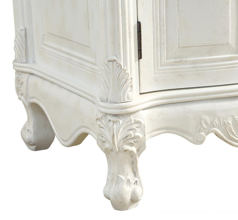 Elegant Lighting Danville 36 Inch Single Bathroom Vanity in Antique White with Ivory White Engineered Marble Model: VF10636AW-VW