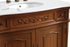 Elegant Lighting Danville 36 Inch Single Bathroom Vanity in Brown with Ivory White Engineered Marble in Teak Finish Model: VF10536BR-VW