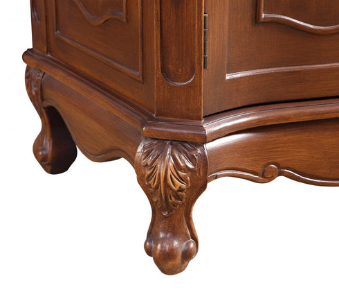 Elegant Lighting Danville 36 Inch Single Bathroom Vanity in Brown with Ivory White Engineered Marble in Teak Finish Model: VF10536BR-VW