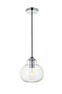 Elegant Lighting Destry 1 Light Black Pendant With Clear Glass in Black and Clear Finish Model: LD2245BK