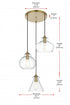 Elegant Lighting Destry 18.5 inch Pendant Clear Shade in Satin Gold in Satin Gold and Clear Finish Model: LD2247SG