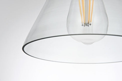 Elegant Lighting Destry 8 inch Pendant Clear Shade in Satin Gold in Satin Gold and Clear Finish Model: LD2244SG