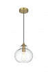 Elegant Lighting Destry 8 inch Pendant Clear Shade in Satin Gold in Satin Gold and Clear Finish Model: LD2245SG