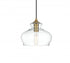 Elegant Lighting Destry 9.5 inch Pendant Clear Shade in Satin Gold in Satin Gold and Clear Finish Model: LD2246SG