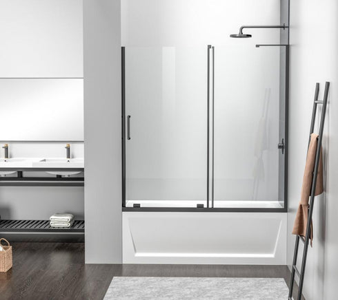 Elegant Lighting Devon Frameless Tub Door 60x60 in Brushed Gold Model: TD444-6060BGD