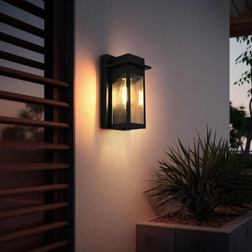 Elegant Lighting Dunton 7 inch Outdoor Pendant in Black Model: OD362W11BK