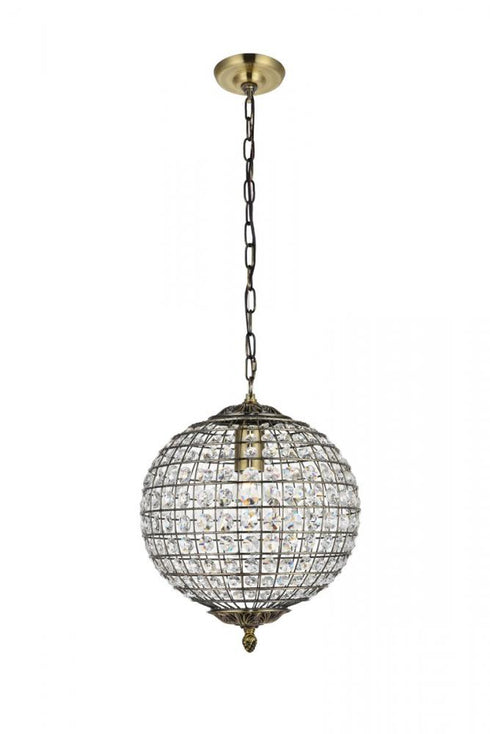 Elegant Lighting Earlene 1 light 12 inch antique bronze pendant Model: LD5025