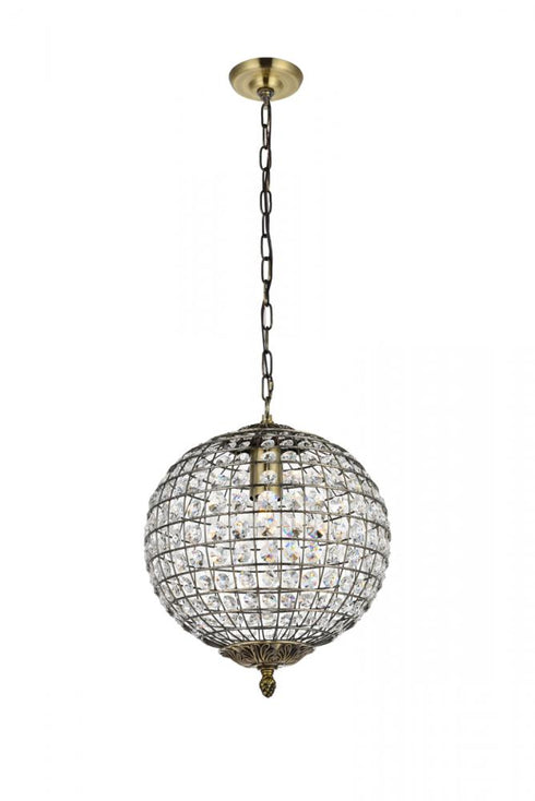 Elegant Lighting Earlene 1 light 12 inch antique bronze pendant Model: LD5025