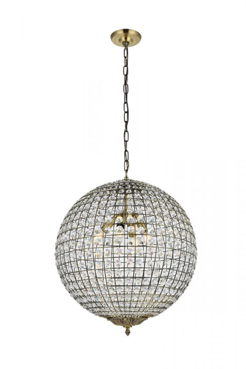 Elegant Lighting Earlene 4 light 20 inch antique bronze pendant Model: LD5027