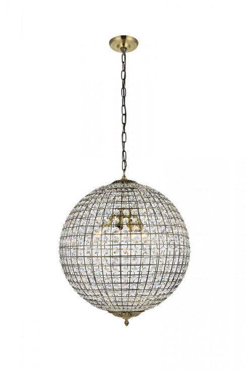 Elegant Lighting Earlene 4 light 20 inch antique bronze pendant Model: LD5027