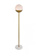Elegant Lighting Eclipse 1 Light Black Floor Lamp With Frosted White Glass in Black and Frosted White Finish Model: LD6146BK