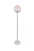 Elegant Lighting Eclipse 1 Light Black Floor Lamp With Frosted White Glass in Black and Frosted White Finish Model: LD6146BK