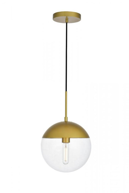 Elegant Lighting Eclipse 1 Light Black Pendant With Frosted White Glass in Black and Frosted White Finish Model: LD6026BK