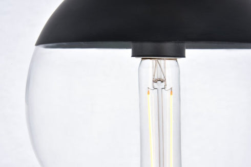 Elegant Lighting Eclipse 1 Light Black plug in pendant With Clear Glass in Black and Clear Finish Model: LDPG6033BK