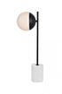 Elegant Lighting Eclipse 1 Light Black Table Lamp With Frosted White Glass in Black and Frosted White Finish Model: LD6104BK