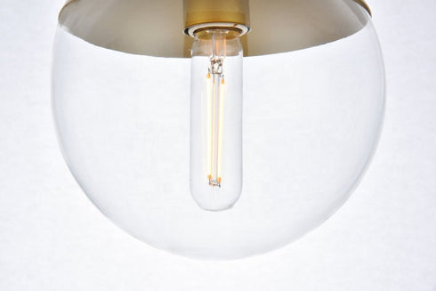 Elegant Lighting Eclipse 1 Light Brass plug in pendant With Clear Glass in Brass and Clear Finish Model: LDPG6031BR