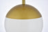 Elegant Lighting Eclipse 1 Light Brass plug in pendant With Frosted White Glass in Brass and Frosted White Finish Model: LDPG6030BR