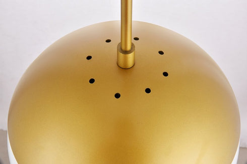 Elegant Lighting Eclipse 1 Light Brass plug in pendant With Frosted White Glass in Brass and Frosted White Finish Model: LDPG6036BR