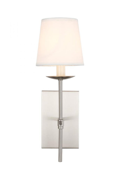 Elegant Lighting Eclipse 1 light in Burnished Nickel and White shade wall sconce Model: LD6102W4BN